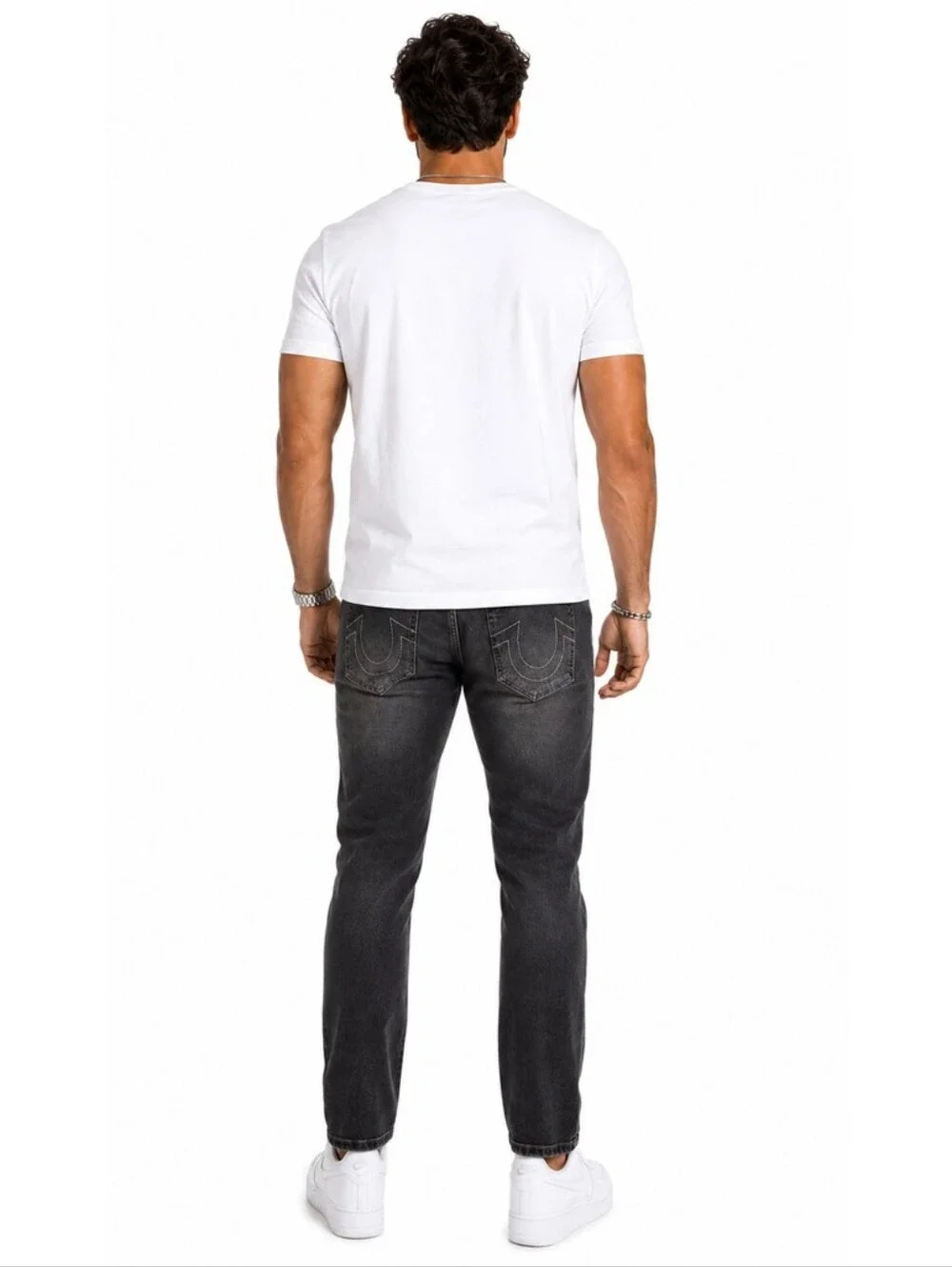 True Religion Rocco Relaxed Skinny Jeans Gray Wash Men’s 38×32 Stretch Denim.